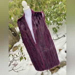 Chico's Deep Burgundy Faux Fur Vest
